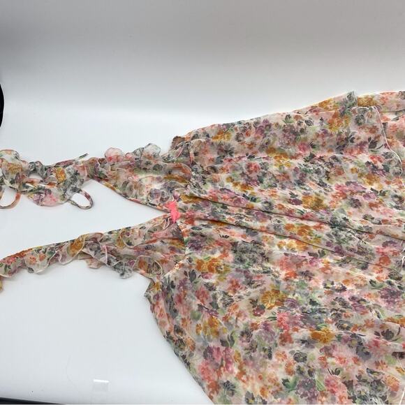 Victoria's Secret Cream Pink Floral Sheer Chemise Thong Lingerie Two Piece Set M - Picture 3 of 12